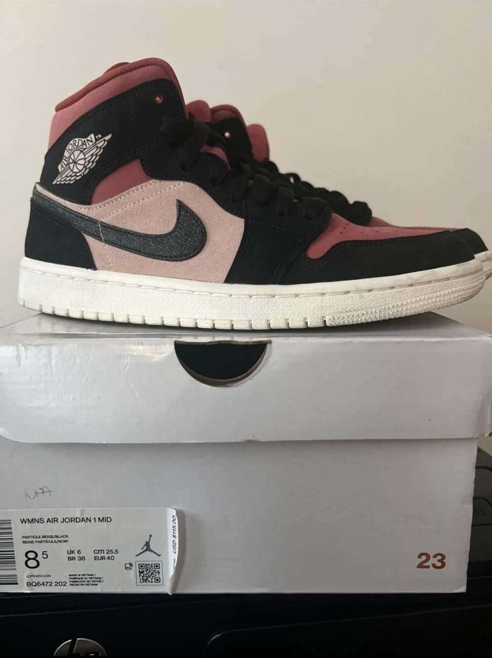 Jordan Air Jordan 1 Mid Size 8.5 Canyon Rust Particle Beige